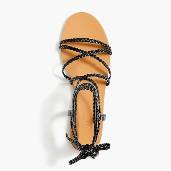 NEW JCrew braided vegan lace up sandals black 7  - Picture 3 of 6